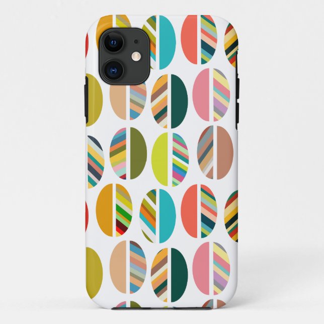 Striped Oval Halves  Case-Mate iPhone Case (Back)