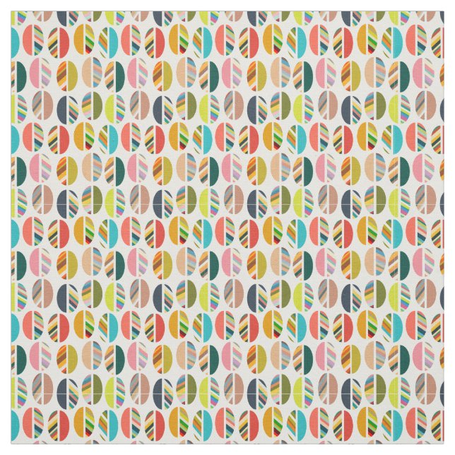 Striped Oval Halves  Fabric (Swatch)