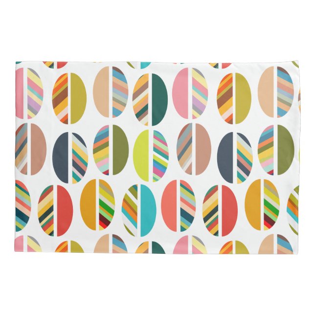 Striped Oval Halves  Pillowcase (Back)