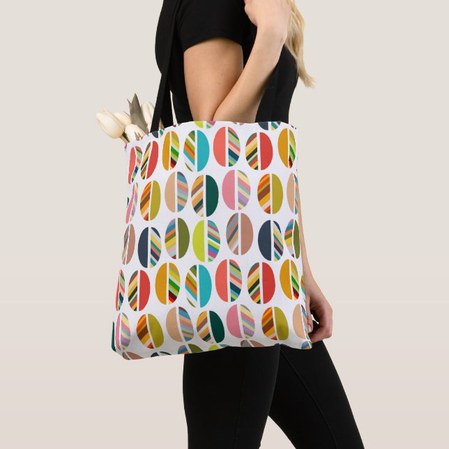 Striped Oval Halves  Tote Bag (Close Up)