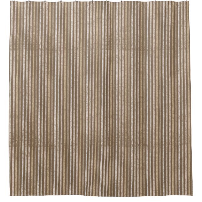 Striped Oxford Brown Shower Curtain (Front)
