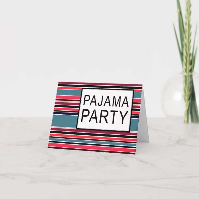 striped pajama party invitation (Front)