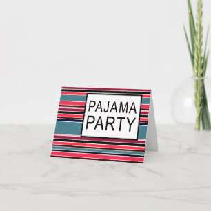 striped pajama party invitation