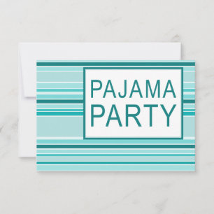 striped pajama party invitation