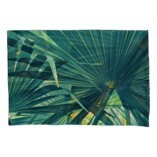 Striped Palm Leaf Toned Texture Pillowcase