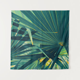 Striped Palm Leaf Toned Texture Tapestry
