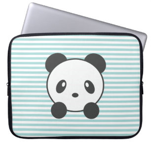 Striped panda laptop sleeve