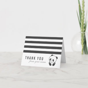 Striped panda thank you card