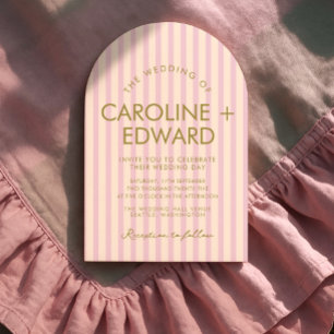 Striped Pastel Arch Wedding Invitation