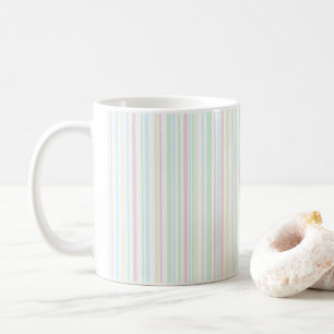 Striped Pastel Bar Code Pink Blue Mint Yellow Coffee Mug