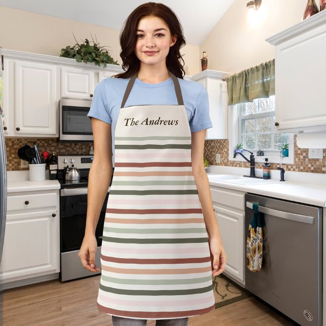 Striped Pastel Easter Custom Spring Apron (Striped Pastel Easter Custom Spring Apron)