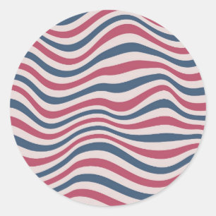 Striped pattern 2 classic round sticker