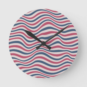 Striped pattern 2 round clock