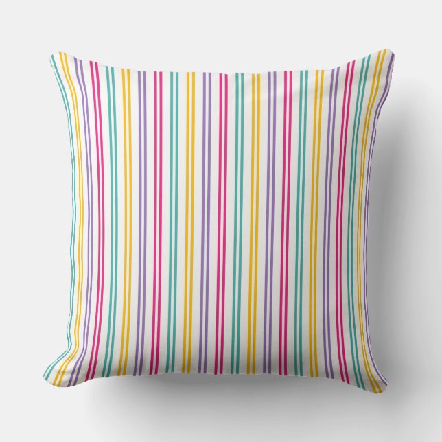 Striped Pattern: A Splash of Colourful Design Cushion (Front)