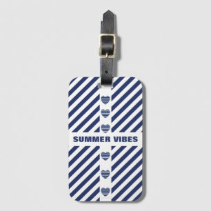 Striped Pattern And Name Luggage Tag