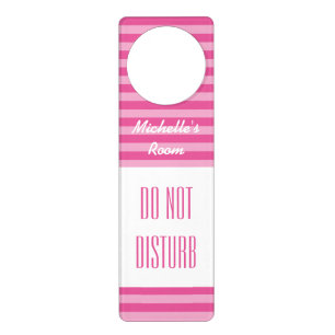 Striped pattern door hanger   Do not disturb sign