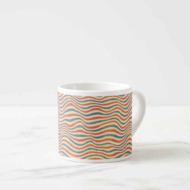Striped pattern espresso cup (Front Right)