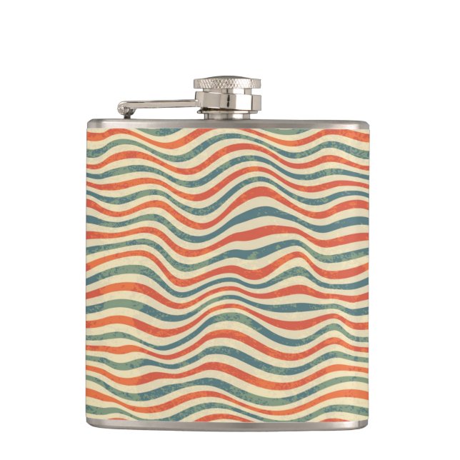 Striped pattern hip flask (Front)