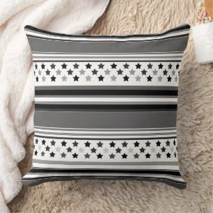 Striped pattern horizontal with stars cushion