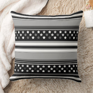 Striped pattern horizontal with stars cushion