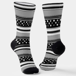 Striped pattern horizontal with stars socks