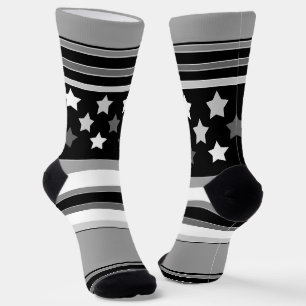 Striped pattern horizontal with stars socks