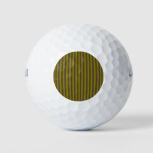 Striped pattern in chocolate brown and olive green golf balls