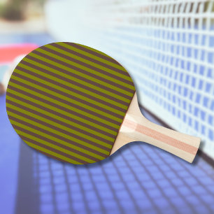 Striped pattern in chocolate brown and olive green ping pong paddle