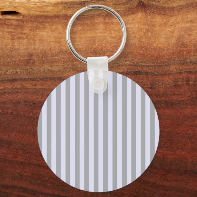 Striped pattern in grey and lavender key ring (Front)