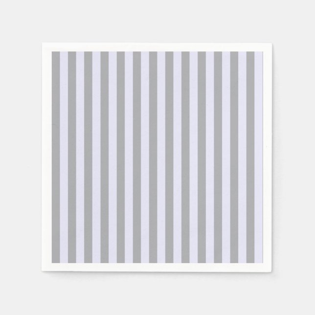 Striped pattern in grey and lavender napkin (Front)