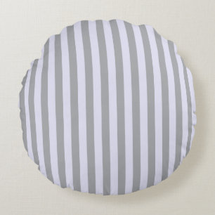 Striped pattern in grey and lavender round cushion