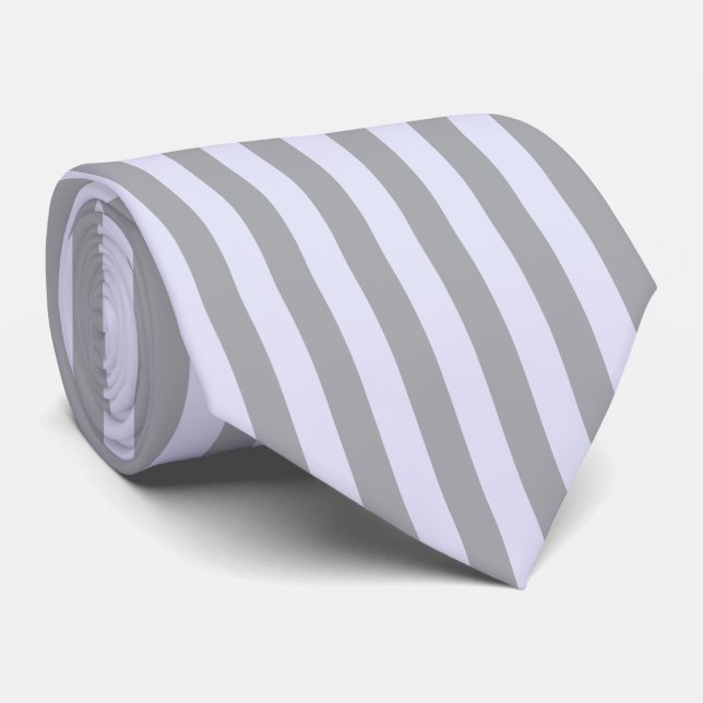Striped pattern in grey and lavender tie (Rolled)