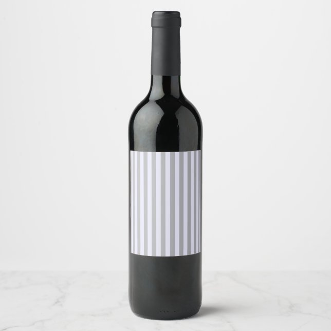 Striped pattern in grey and lavender wine label (Front)