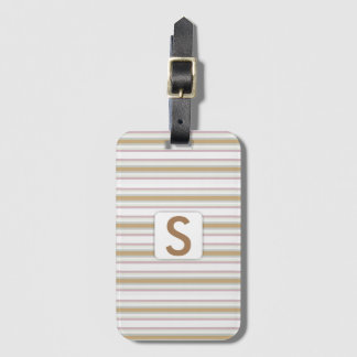 Striped Pattern • Monogram Luggage Tag