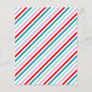 Striped Pattern Pink Red Green Scrapbook Paper