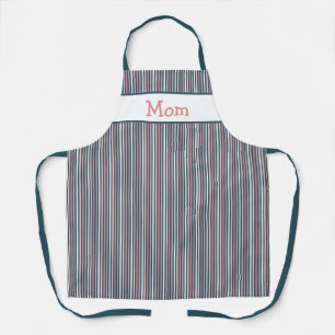 Striped Pattern Pink & Teal Apron