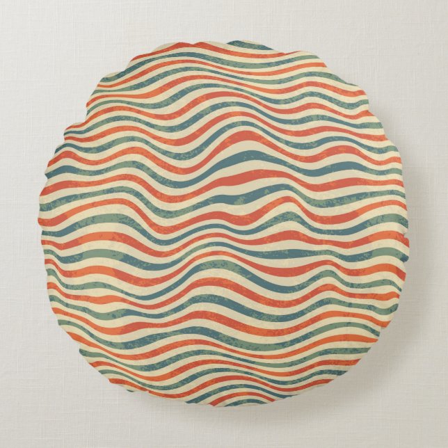 Striped pattern round cushion (Front)