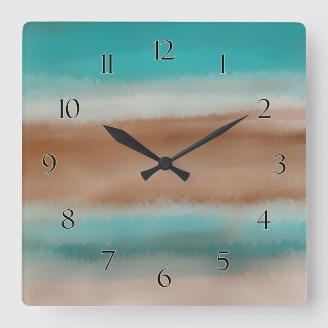 Striped Pattern Wall Clock with Numbers (Front)