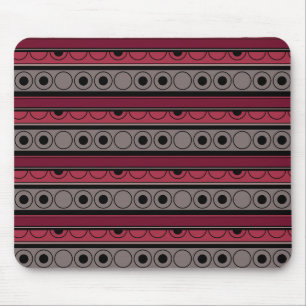 Striped pattern with circles and rings retro style mouse mat