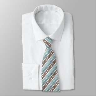 Striped pattern with circles and rings retro style tie