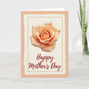 Striped Peach Floral Card
