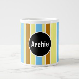 striped personalised monogram mug