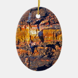 "Striped Petrified Wood" collection Ceramic Tree Decoration