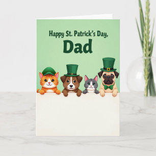 Striped Pets Happy St Patricks Card