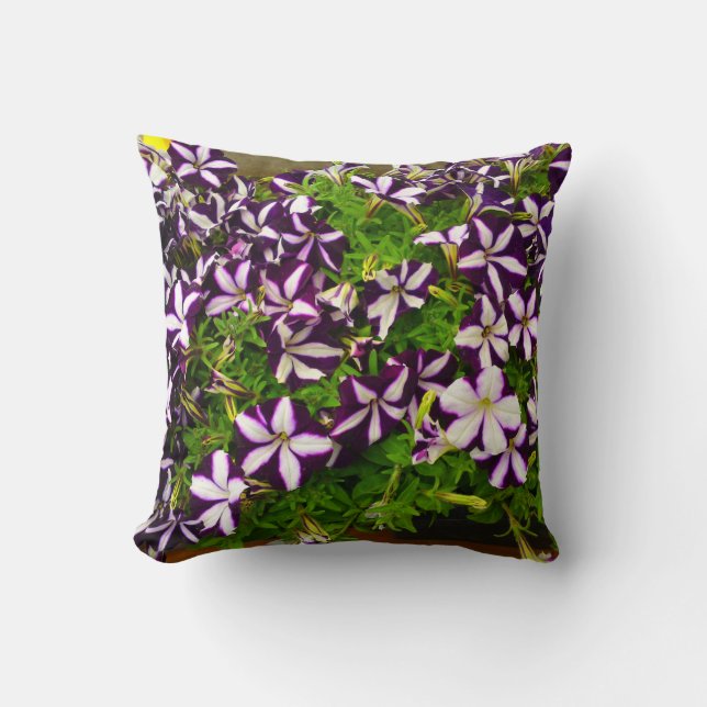 Striped Petunias Cushion (Front)
