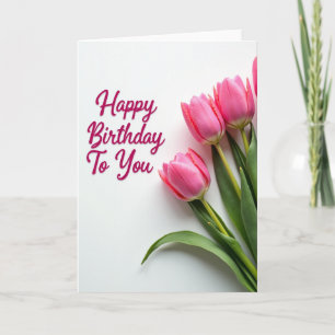 Striped Pink Floral Card