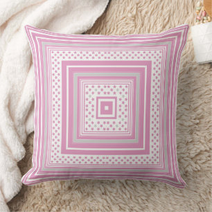 Striped pink pattern with stars cushion