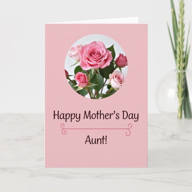 Striped Pink Rose Garden Card (Front)