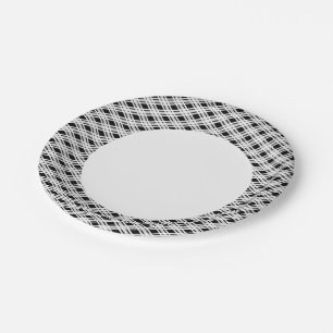 Striped Plaid Pattern Paper Plate