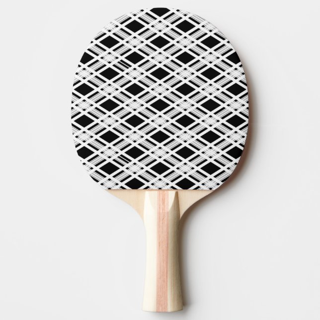 Striped Plaid Pattern Ping Pong Paddle (Front)
